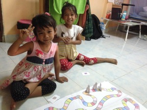 Playing "Color Land" with the nieces :)