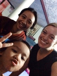 selfie with sister #3 and niece on my last night at homestay! :(