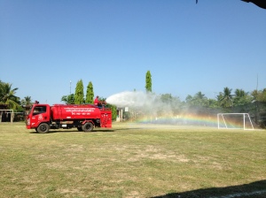 rainbow watering the field!!