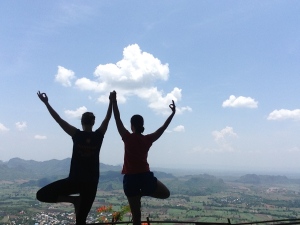 mountain top yoga posing.. I'm one of those people now! :0