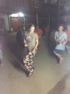 dancin in the street (learning a traditional Thai dance with my landlady and the local traditional dance team)